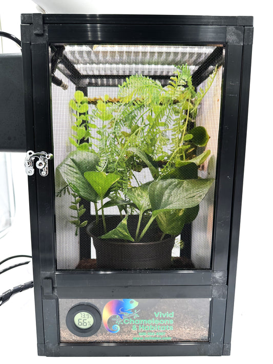 Size 10: 10"x10"x16" Chameleon Hatchling Deluxe(WIFI controlled, fully automated) Habitat kit