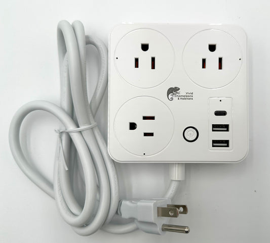 WiFi Controlled Power Strip for automatic on/off lights and water misting system